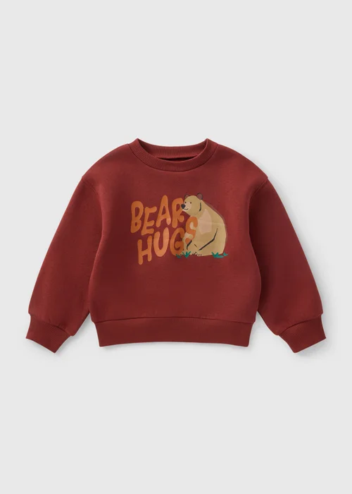Boys Burgundy Bear Sweatshirt (1-7yrs) - 1-1.5 Yrs Image 1