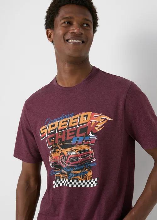 Burgundy Speed Check T-Shirt - S Image 3