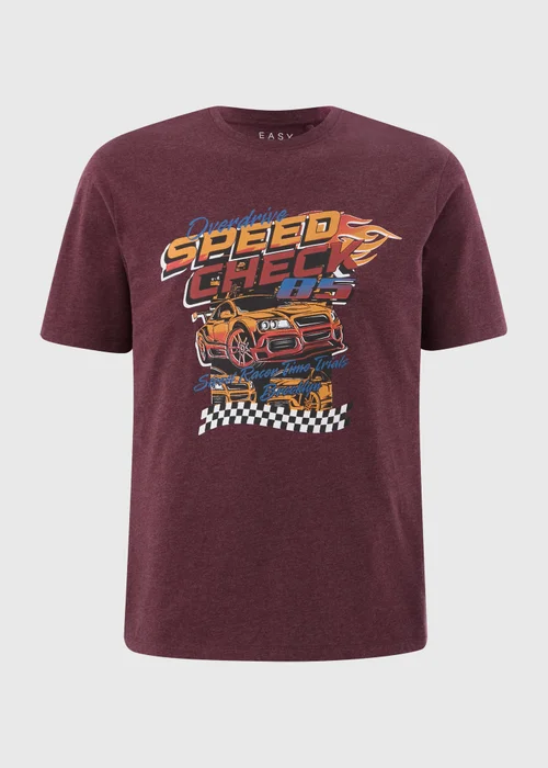 Burgundy Speed Check T-Shirt - S Image 4