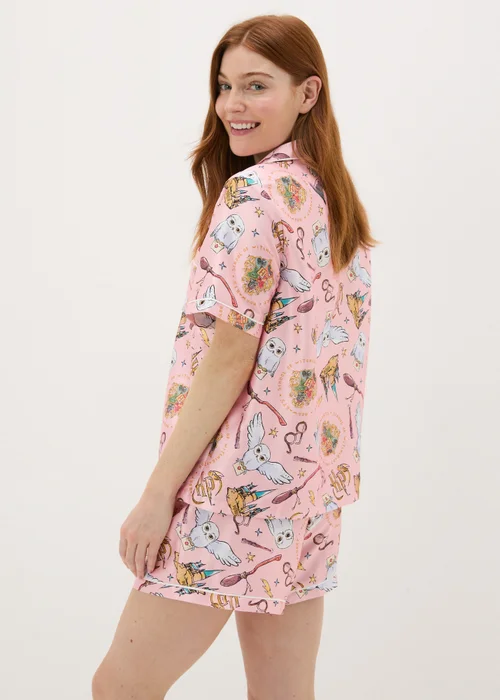 Harry Potter Pink Satin Short Pyjama Set - Size 8 Image 2