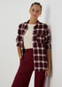 Papaya Petite Burgundy Brushed Check Shirt - Size 6 Image 1