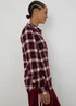 Papaya Petite Burgundy Brushed Check Shirt - Size 6 Image 2