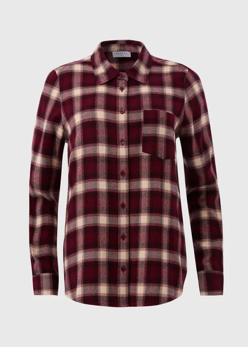 Papaya Petite Burgundy Brushed Check Shirt - Size 6 Image 3