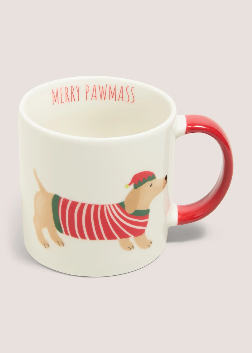 Cream Christmas Dog Mug Image 1