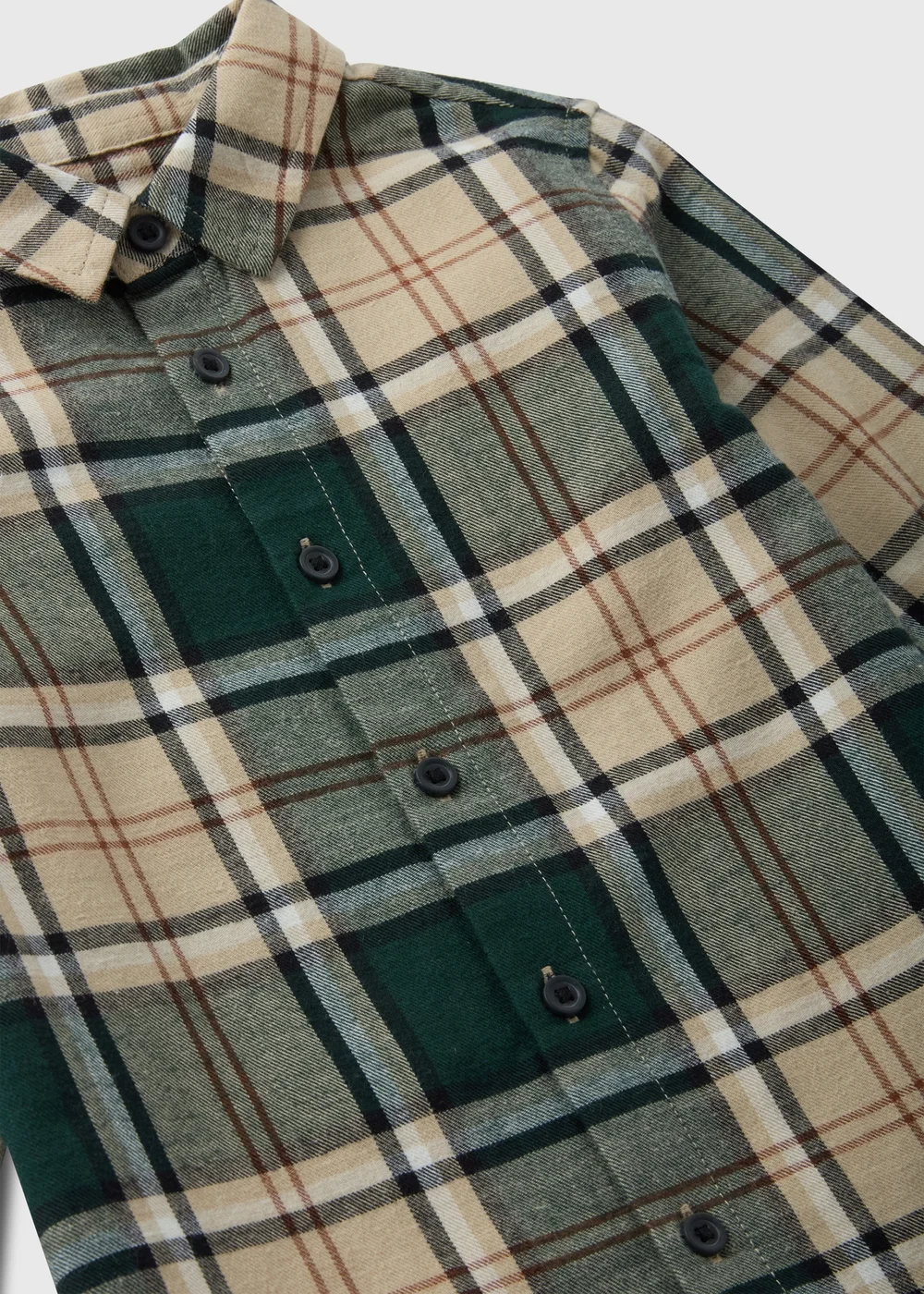 Boys Stone Check Shirt (1-7yrs) - 1 half year to 2 Image 2
