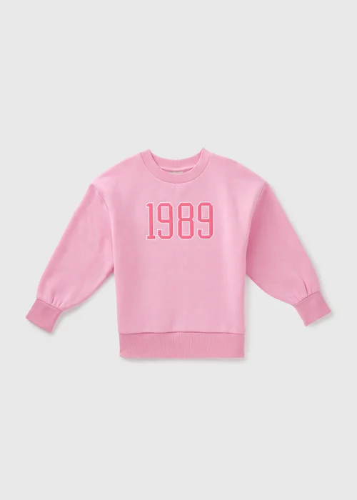 Girls Pink 1989 Sweatshirt (7-15yrs) - 7 Yrs Image 1