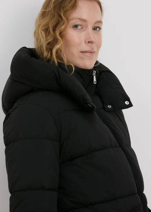 Papaya Petite Black Mid Length Padded Coat - 6 Image 1