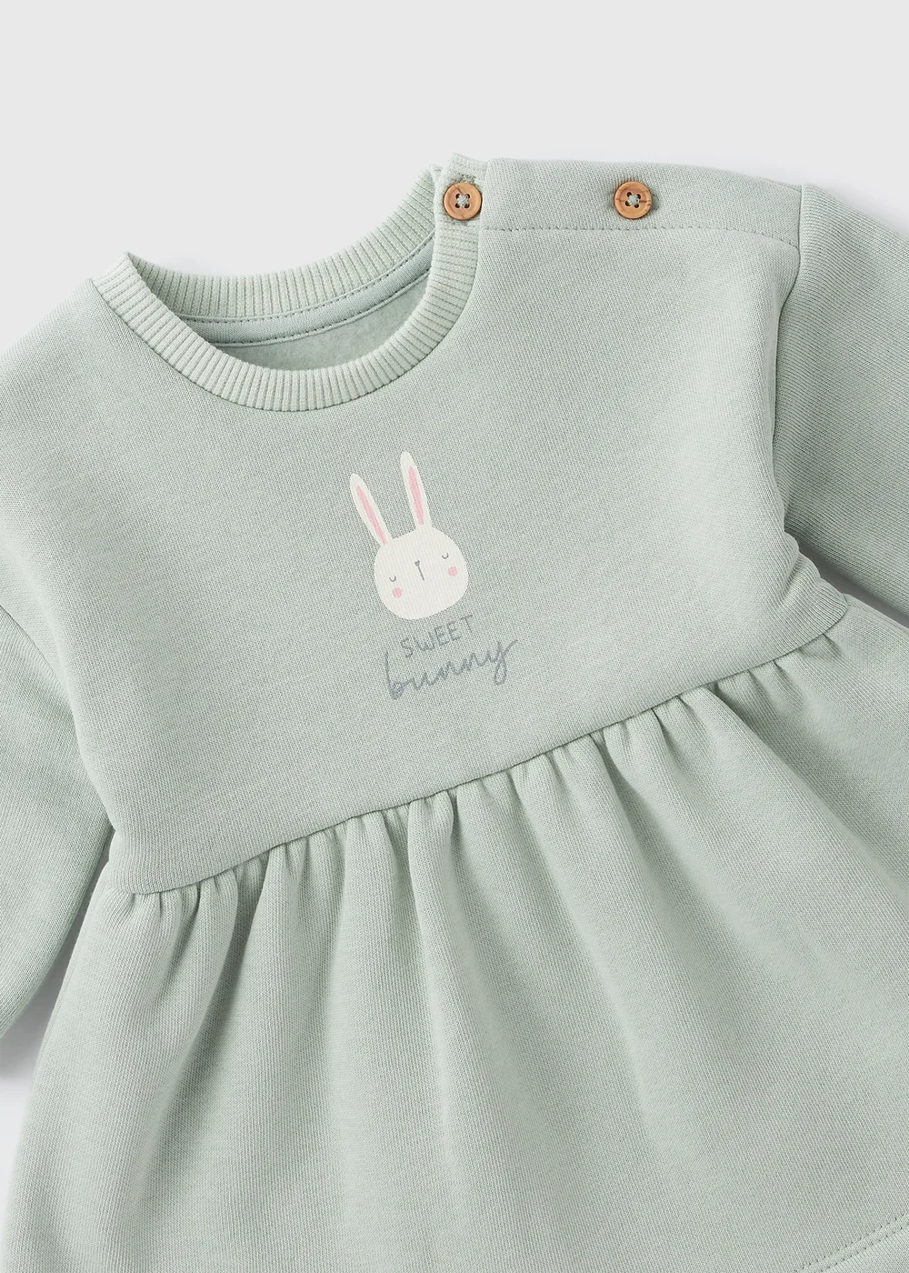 Baby Green Bunny Sweater Dress (Newborn-23mths) - Newborn Image 2