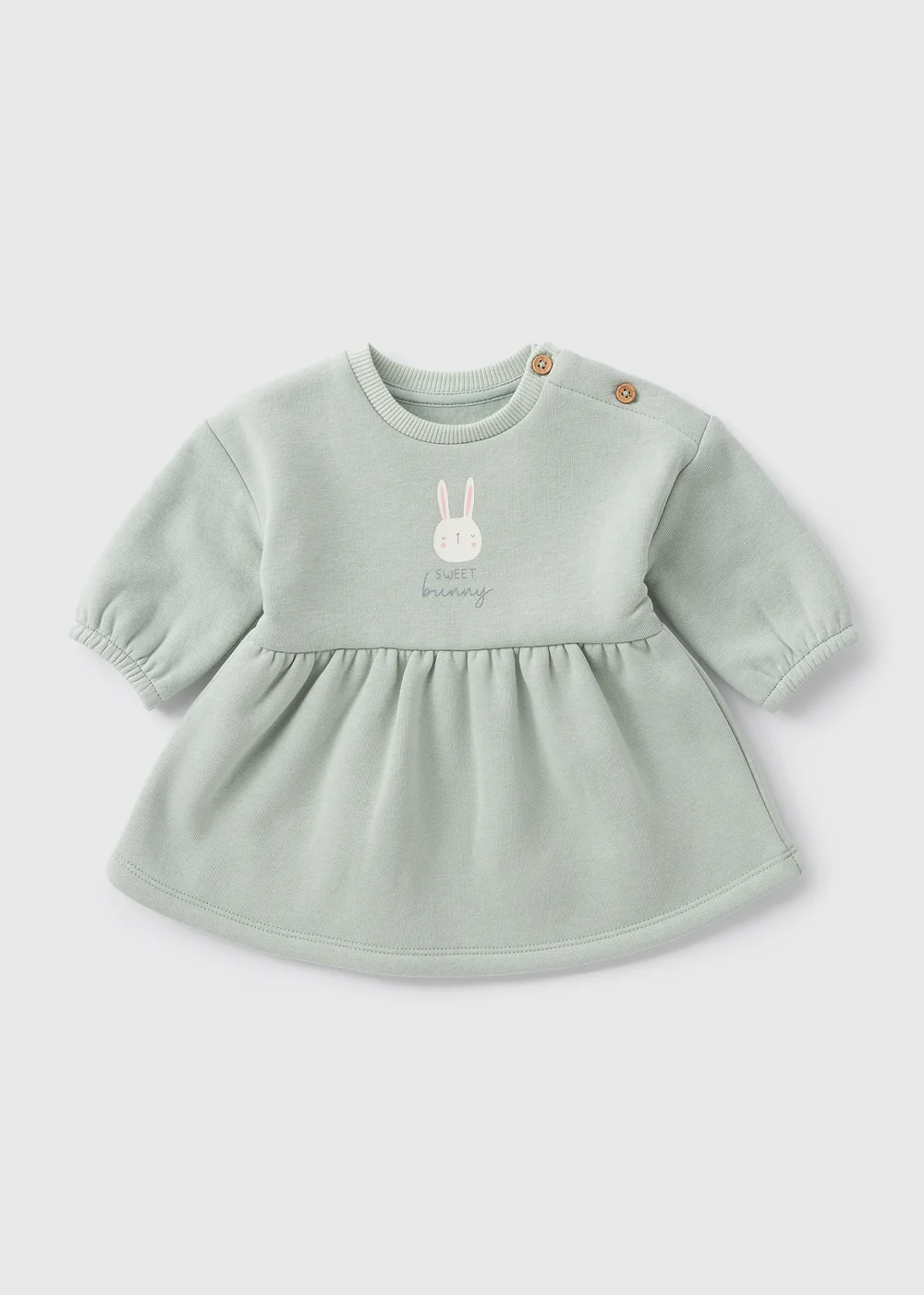 Baby Green Bunny Sweater Dress (Newborn-23mths) - Newborn Image 1