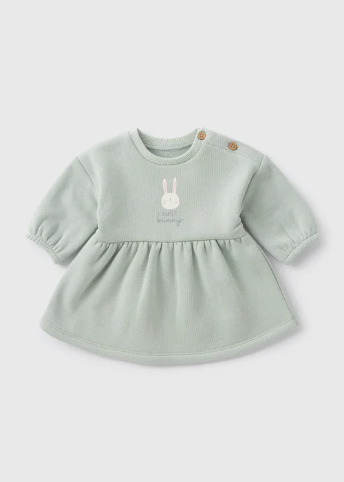 Baby Green Bunny Sweater Dress (Newborn-23mths) - Newborn Image 1