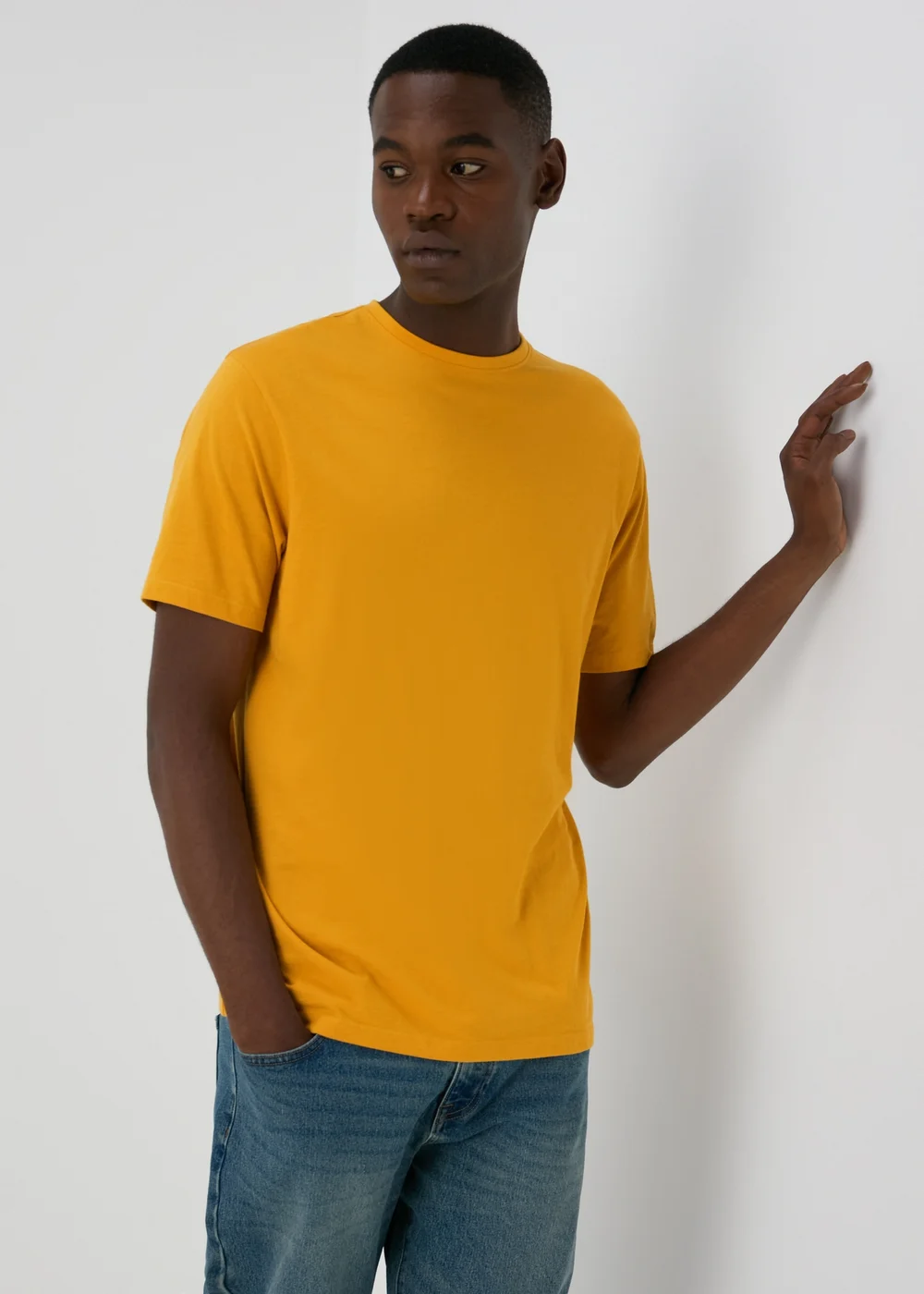 Yellow Essential Crew Neck T-Shirt - S Image 1