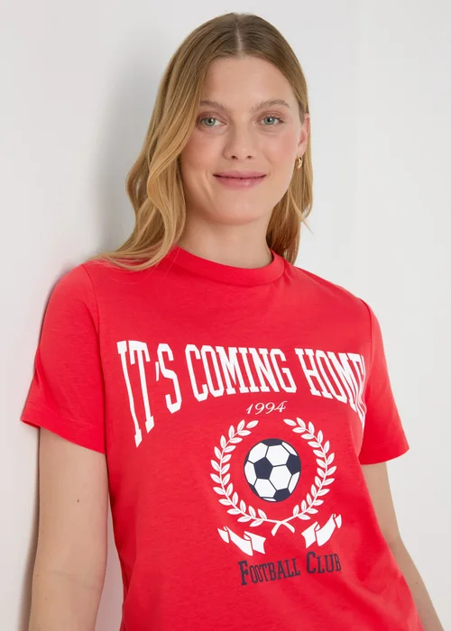 Red Football T-Shirt - Size 8 Image 3
