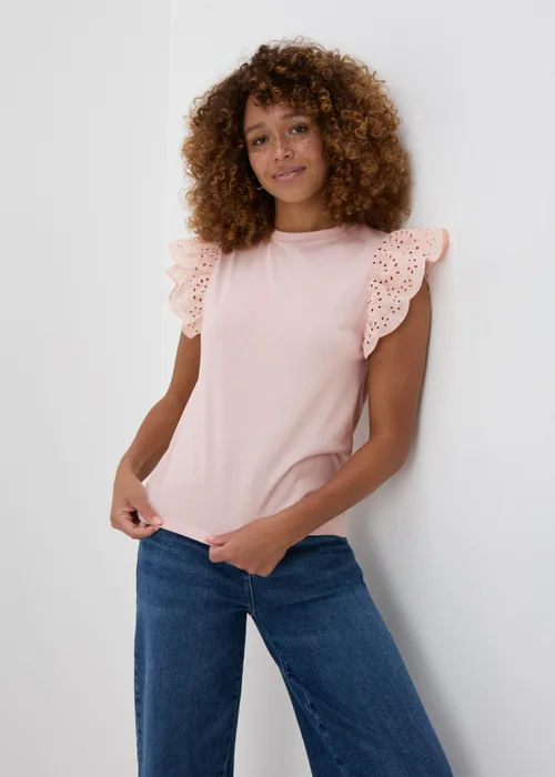 Pink Embroidered Sleeve Vest - 8 Image 3