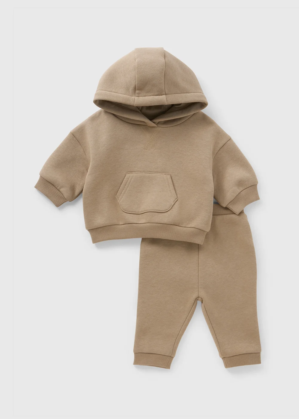 Baby Taupe Hoodie & Jogging Bottoms (Newborn-23mths) - 0-3 months Image 1