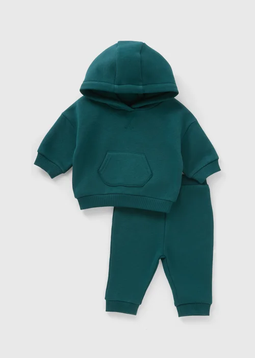 Baby Green Hoodie & Jogging Bottoms (Newborn-23mths) - Age 0 - 3 Months Image 1