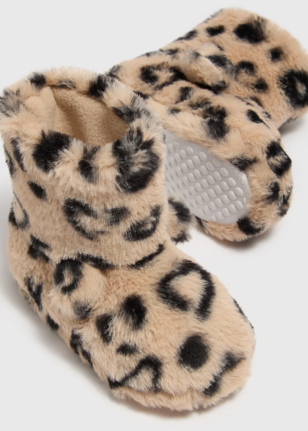 Girls Tan Leopard Print Slipper Boots (Younger 4-12) - Size 4 Infants Image 2