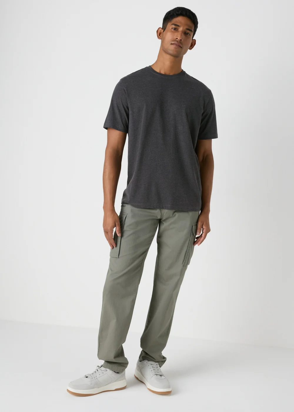 Charcoal Essential Crew Neck T-Shirt - S Image 1