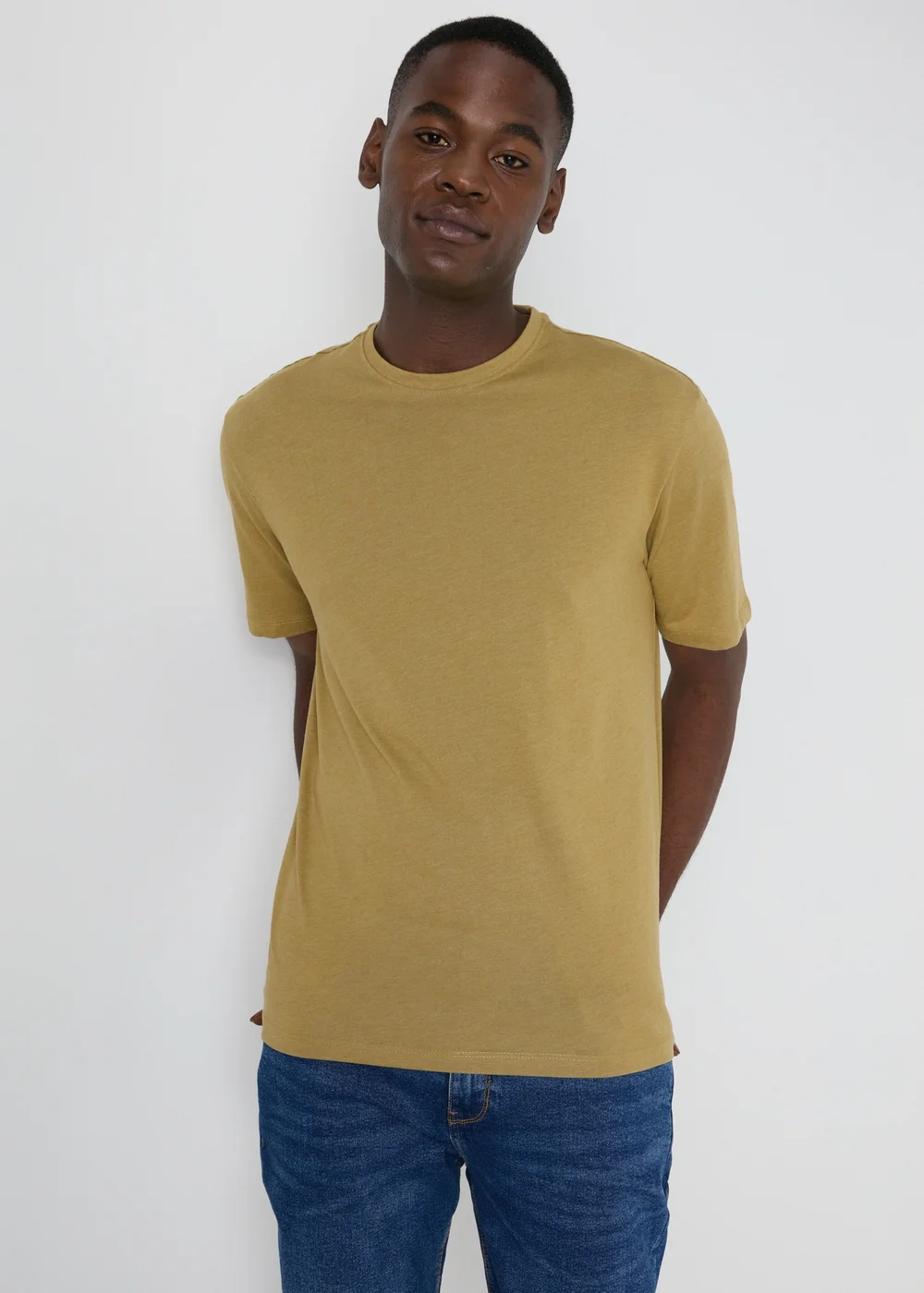 Mustard Essential Crew Neck T-Shirt - S Image 1