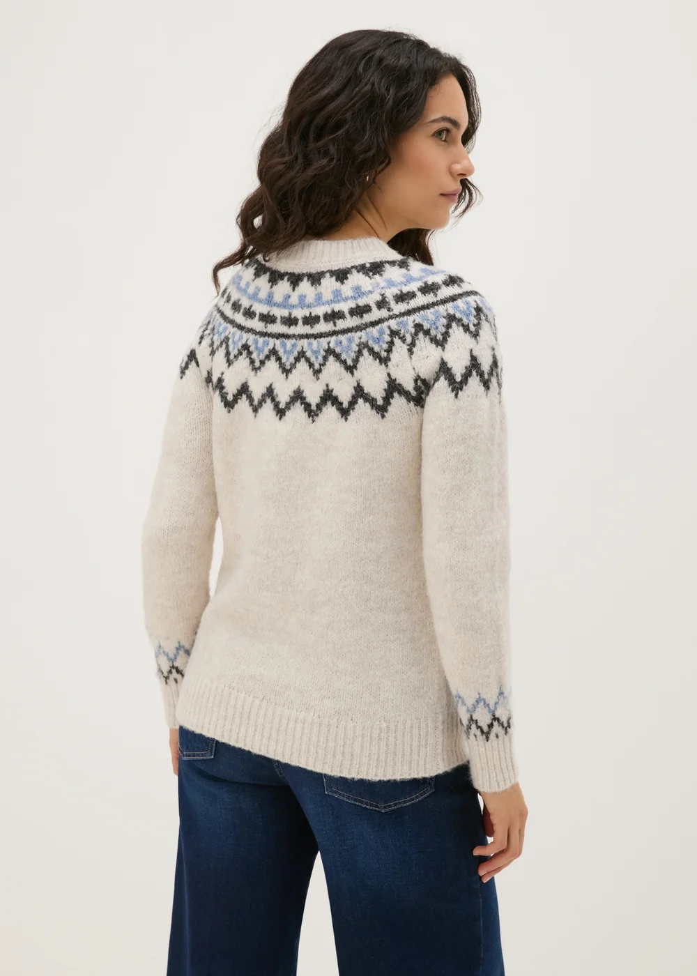 Papaya Petite Blue Fairisle Jumper - XS Image 1