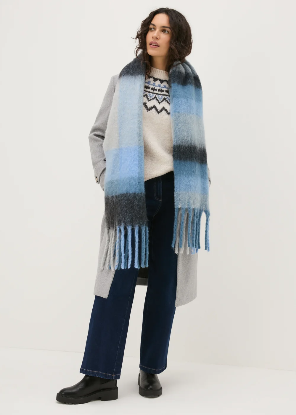 Papaya Petite Blue Fairisle Jumper - XS Image 2
