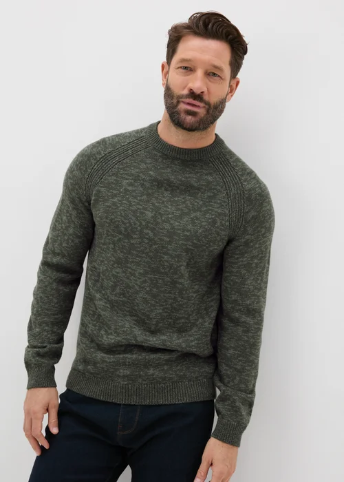 Green Knitted Twist Crew Neck Jumper - S Image 1