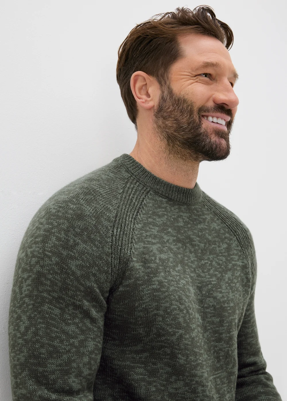 Green Knitted Twist Crew Neck Jumper - S Image 3