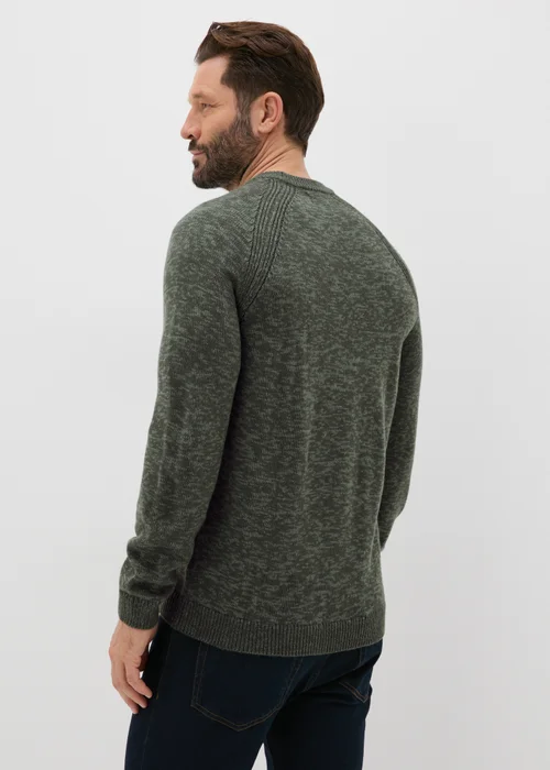 Green Knitted Twist Crew Neck Jumper - S Image 2