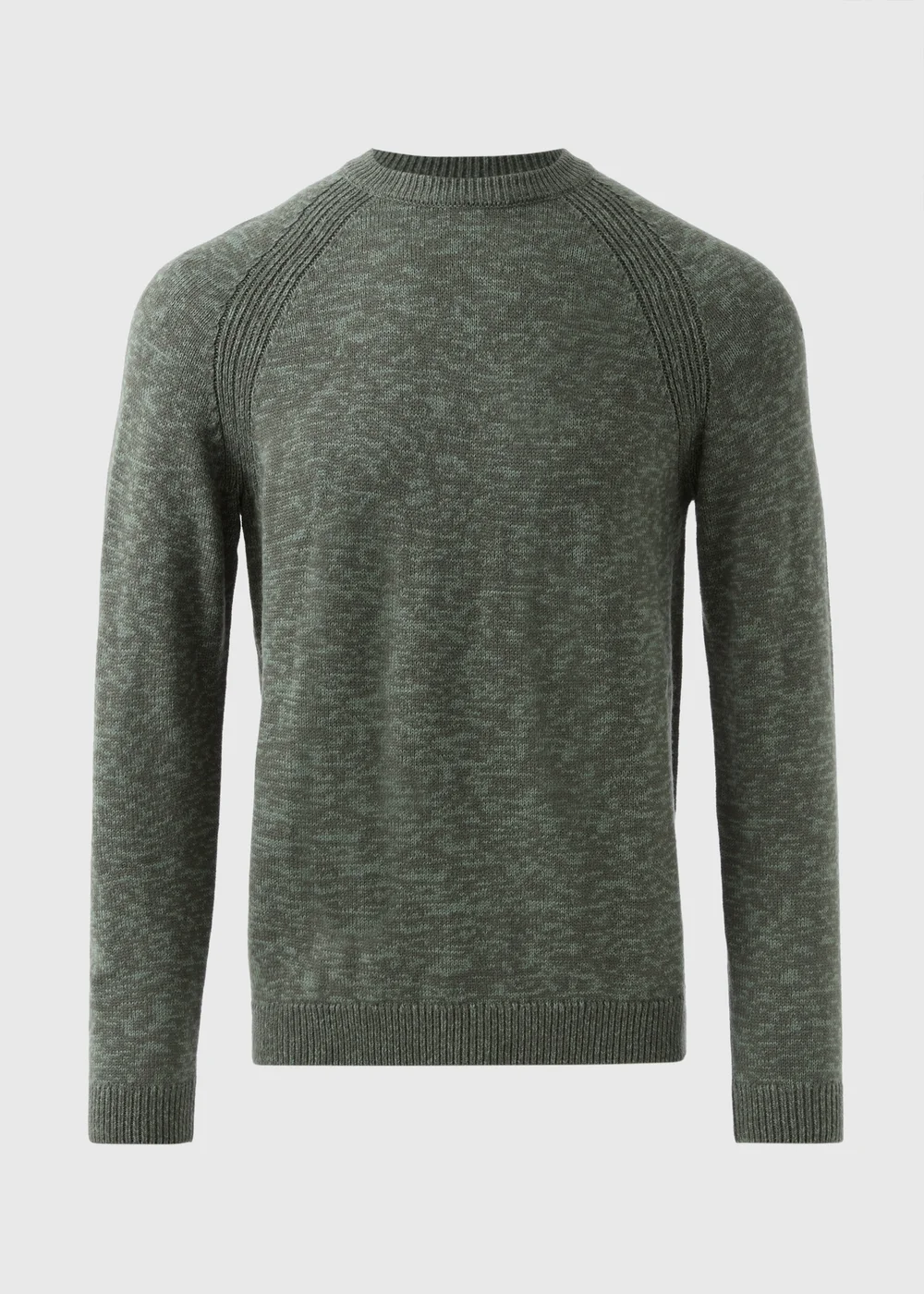 Green Knitted Twist Crew Neck Jumper - S Image 4