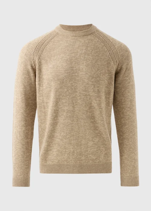 Ecru Knitted Twist Crew Neck Jumper - Small Image 4