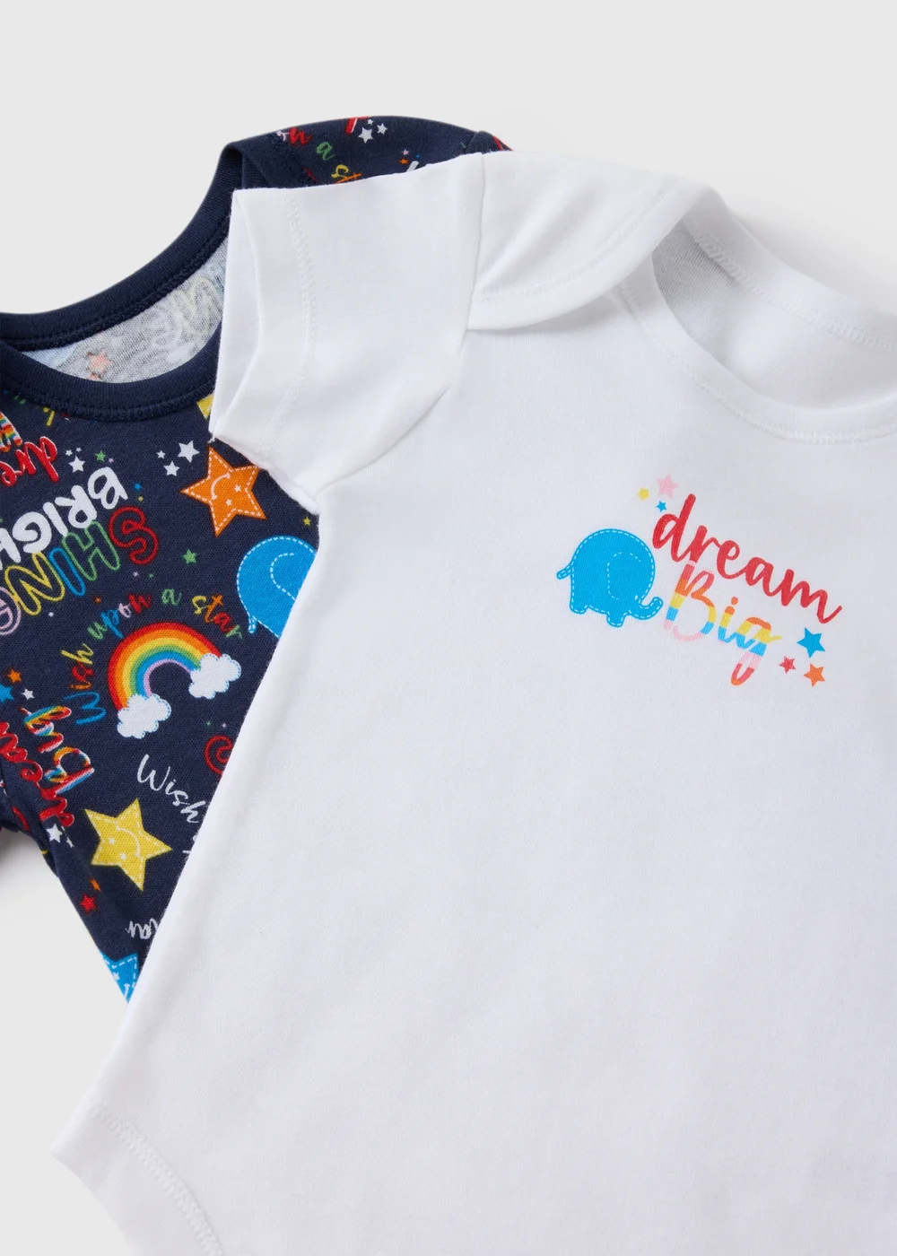 Alder Hey 2 Pack Baby White & Navy Bodysuits (Newborn-23mths) - First Size Image 2