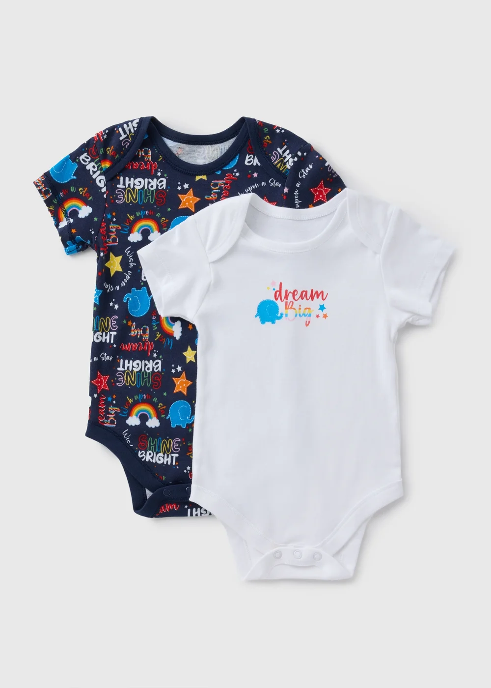 Alder Hey 2 Pack Baby White & Navy Bodysuits (Newborn-23mths) - First Size Image 1