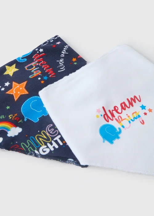 Alder Hey 2 Pack White & Navy Bibs - One Size Image 2