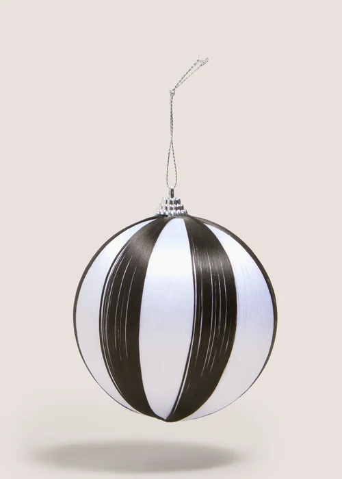 Wondrous Christmas Monochrome Satin Bauble Image 1