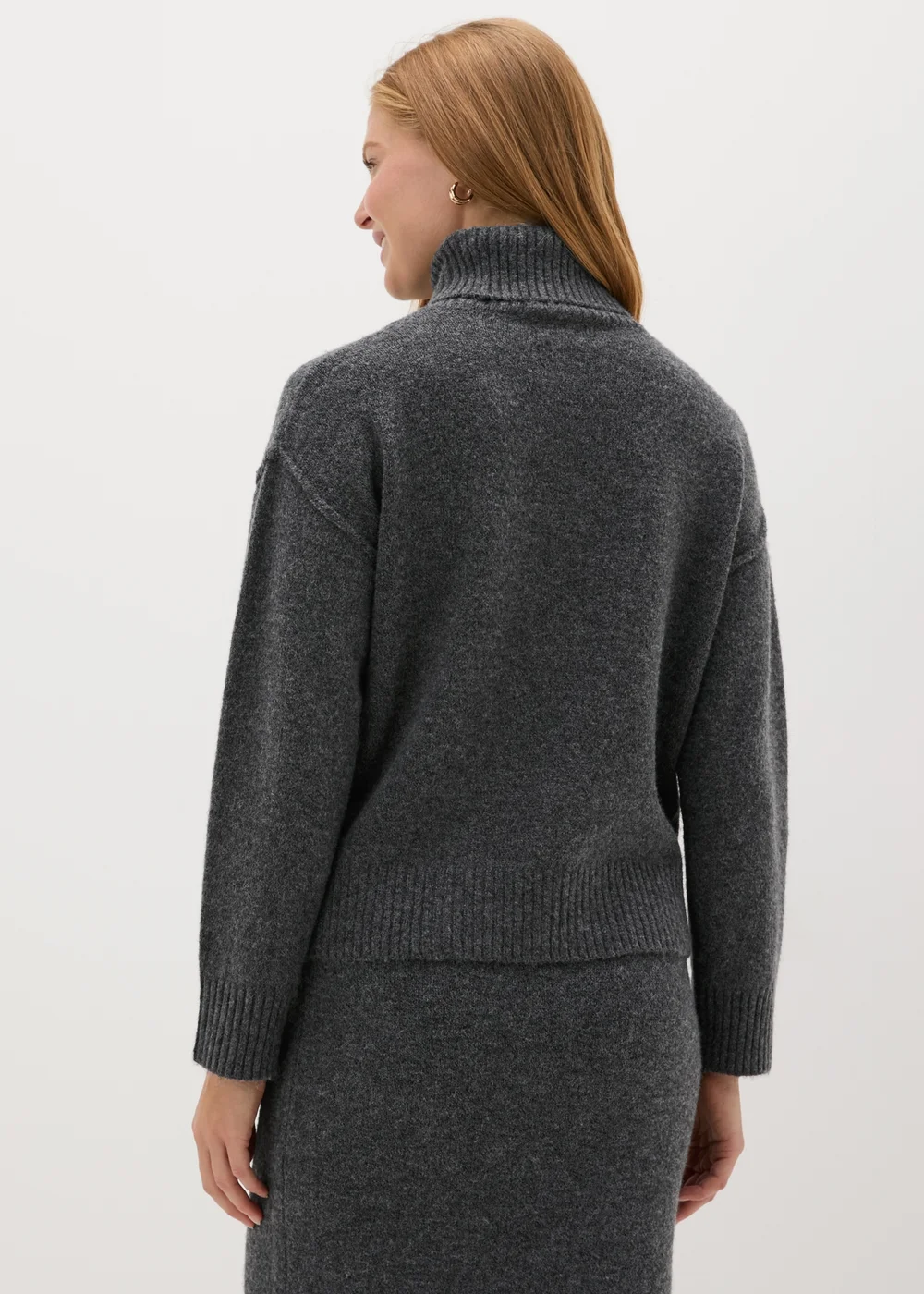 Charcoal Roll Neck Jumper - XS Image 2