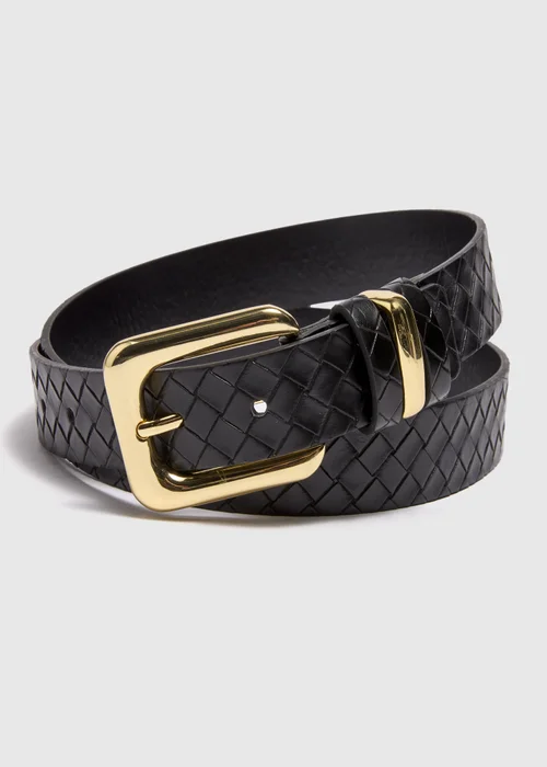 Black Weave Patterned Belt - S Image 1