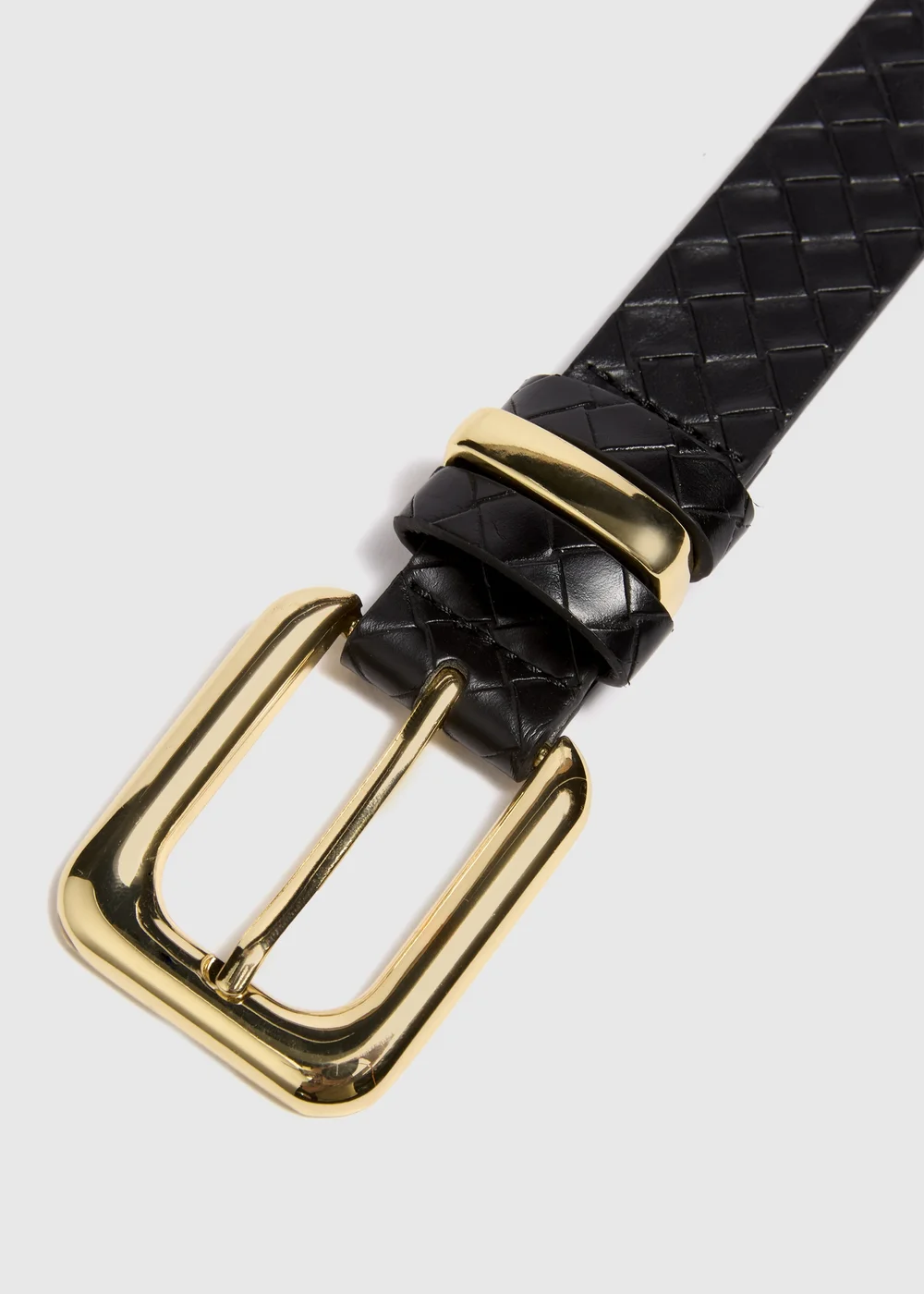 Black Weave Patterned Belt - S Image 2