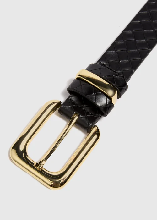 Black Weave Patterned Belt - S Image 2