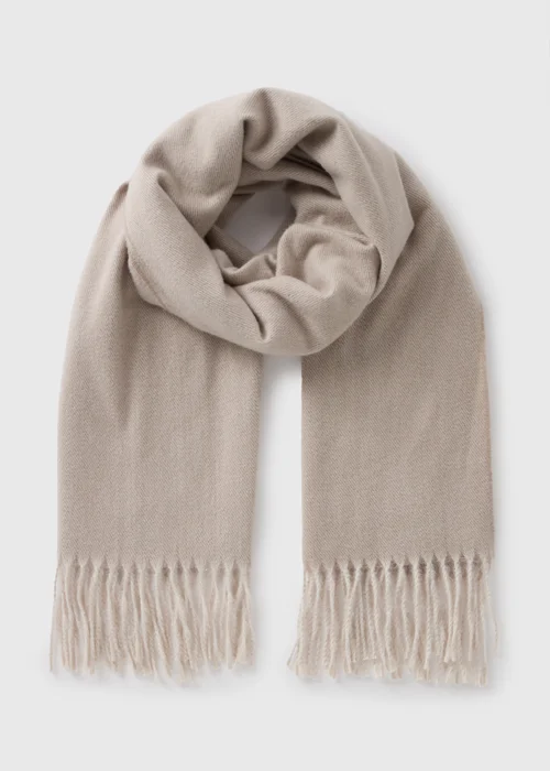 Oatmeal Mid Length Scarf - One Size Image 1