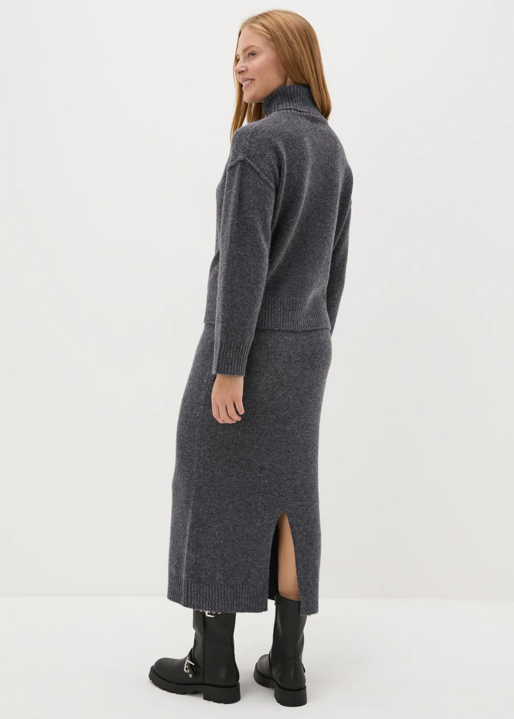 Charcoal Co-Ord Knitted Skirt - Extra small Image 2