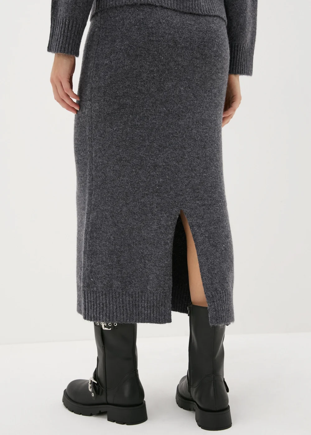 Charcoal Co-Ord Knitted Skirt - Extra small Image 3