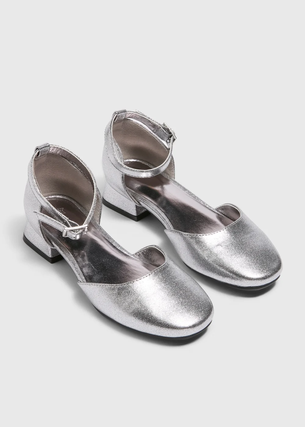 Girls Silver Heeled Party Shoes (Younger 10-2) - Size 1 Image 1