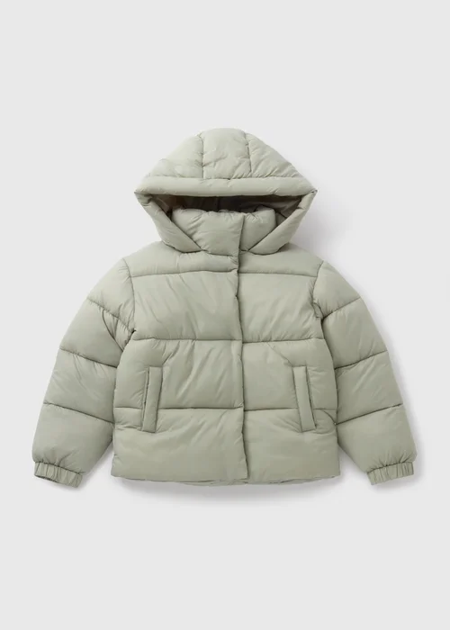 Girls Green Cropped Padded Coat (7-15yrs) - 7 Yrs Image 1