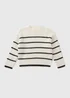 Girls Cream Striped Knit Jumper (1-7yrs) - 1 to 1 half years Image 1