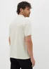 Ecru Ladder Ribbed 1/4 Zip Polo Shirt - S Image 2
