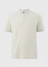 Ecru Ladder Ribbed 1/4 Zip Polo Shirt - S Image 4
