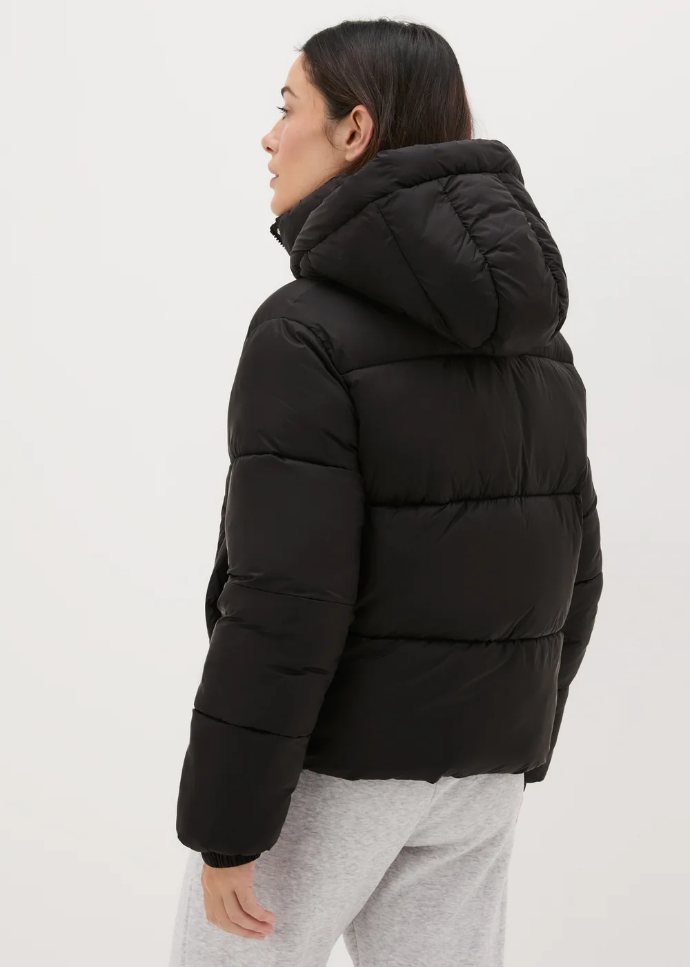 Black Padded Cropped Coat - 8 Image 2