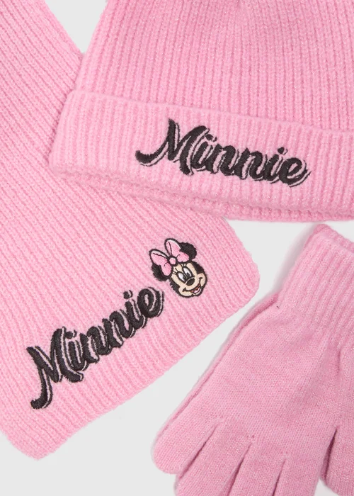 Disney 3 Piece Girls Pink Hat, Scarf & Gloves Set (3-10yrs) - Age 3 - 6 Years Image 2