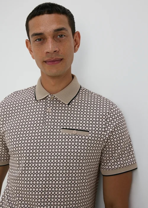 Stone Abstract Print Polo Shirt - S Image 3