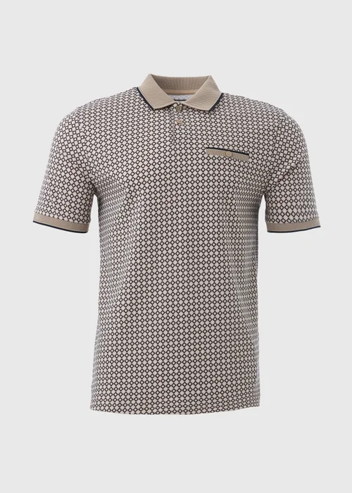 Stone Abstract Print Polo Shirt - S Image 4