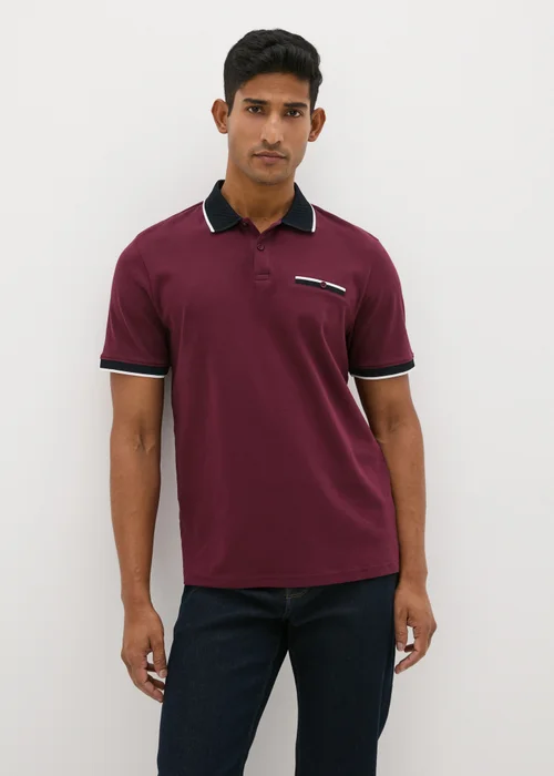 Burgundy Pocket Smart Polo Shirt - S Image 1